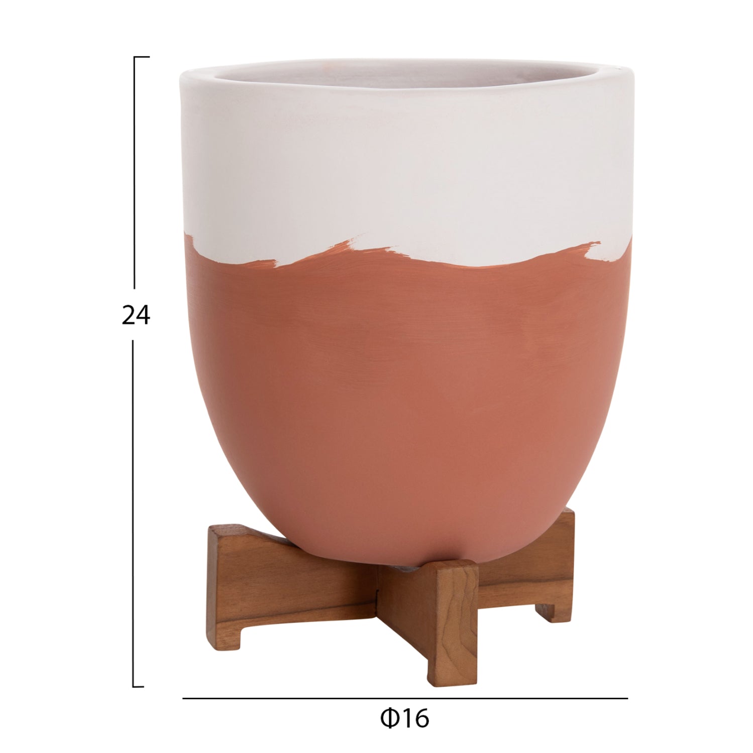 ΓΛΑΣΤΡΕΣ ΣΕΤ 2ΤΜΧ SEON HM4686.08 TERRACOTTA ΣΕ ΛΕΥΚΟ & ΤΕΡΑΚΟΤΑ--TEAK ΒΑΣΗ