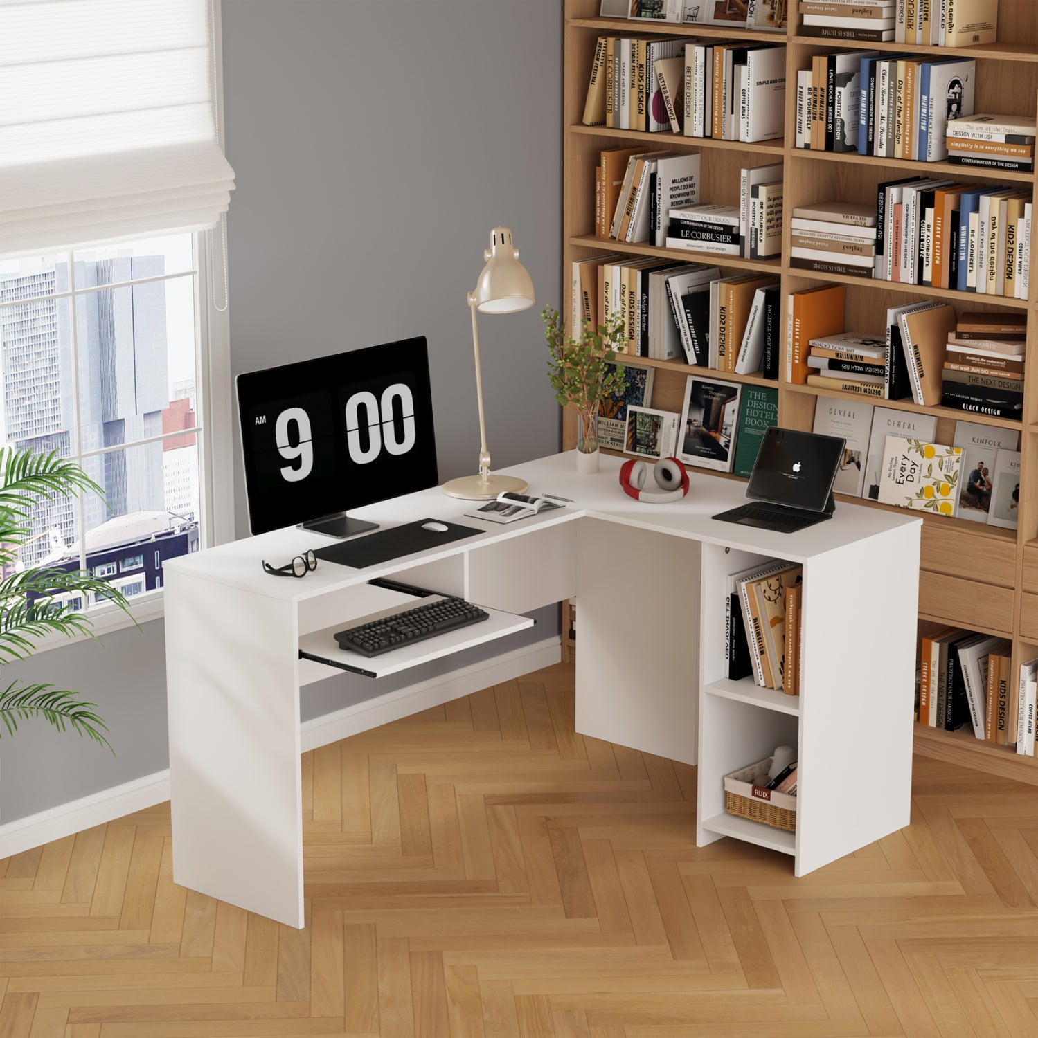 ΓΩΝΙΑΚΟ ΓΡΑΦΕΙΟ SHIG HM2135.03 MDF ΣΕ ΛΕΥΚΟ 140x120x75Υεκ - Pakobazaar