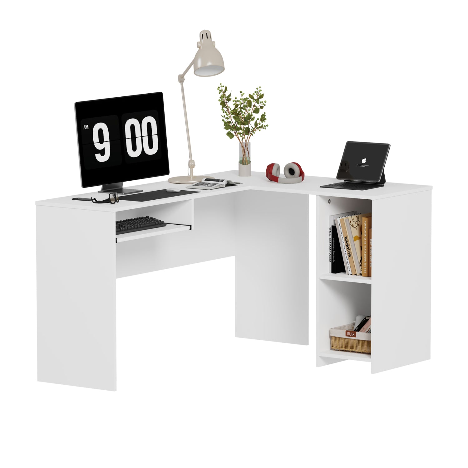 ΓΩΝΙΑΚΟ ΓΡΑΦΕΙΟ SHIG HM2135.03 MDF ΣΕ ΛΕΥΚΟ 140x120x75Υεκ - Pakobazaar