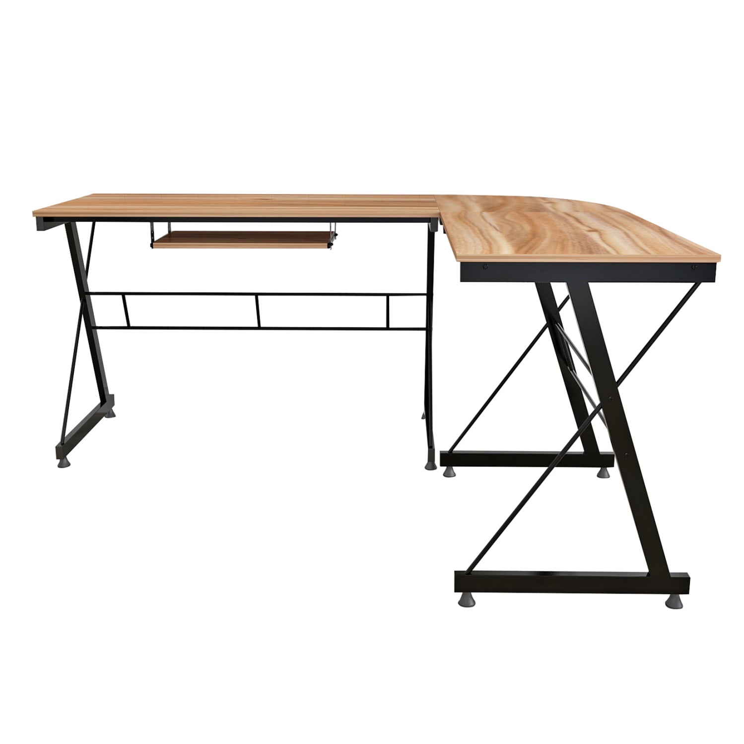 ΓΩΝΙΑΚΟ ΓΡΑΦΕΙΟ WALNUT ΕΠΙΦΑΝΕΙΑ ΜΕ ΜΕΤΑΛΛΙΚΟ ΣΚΕΛΕΤΟ HM2127.02 158Χ120Χ74εκ. - Pakobazaar