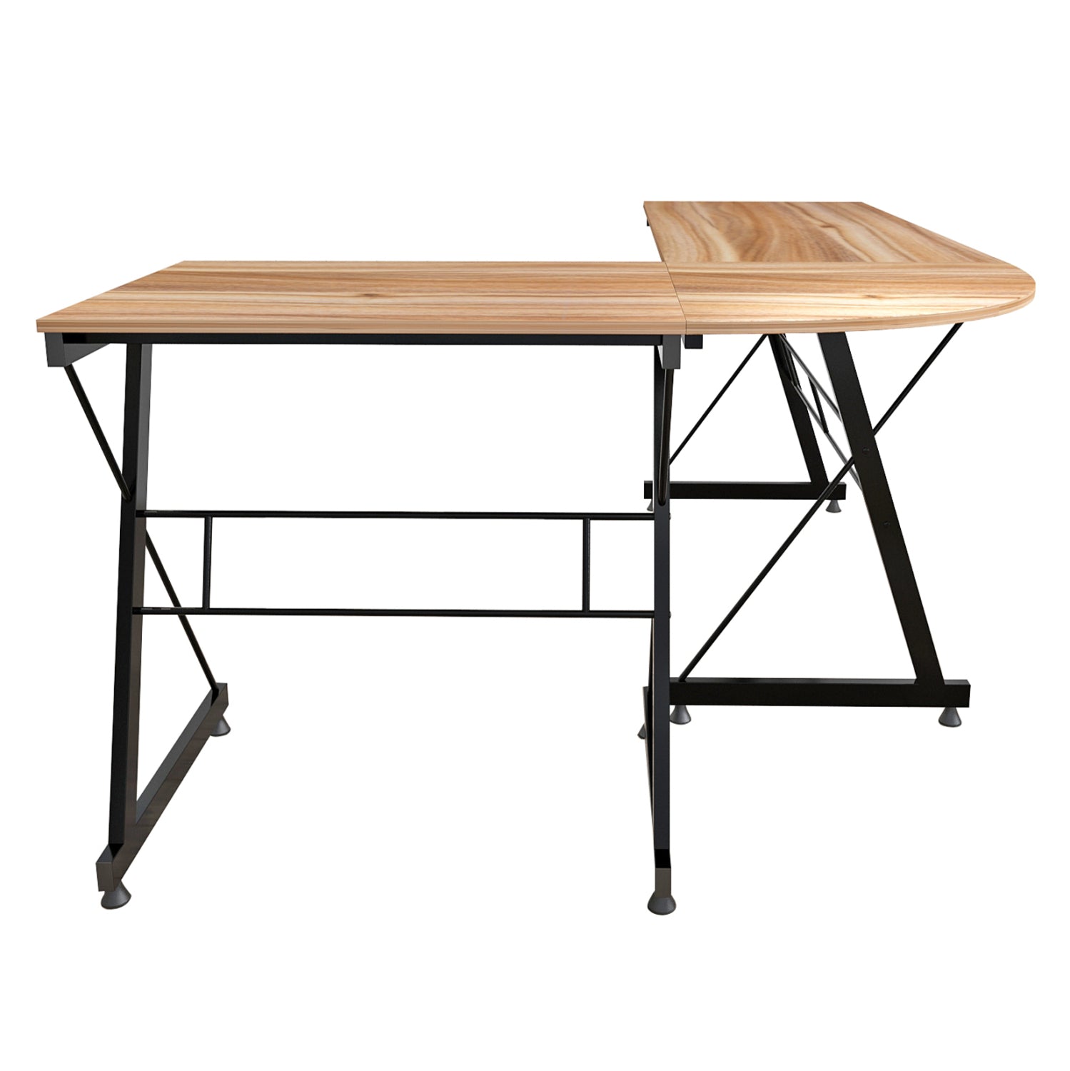 ΓΩΝΙΑΚΟ ΓΡΑΦΕΙΟ WALNUT ΕΠΙΦΑΝΕΙΑ ΜΕ ΜΕΤΑΛΛΙΚΟ ΣΚΕΛΕΤΟ HM2127.02 158Χ120Χ74εκ. - Pakobazaar