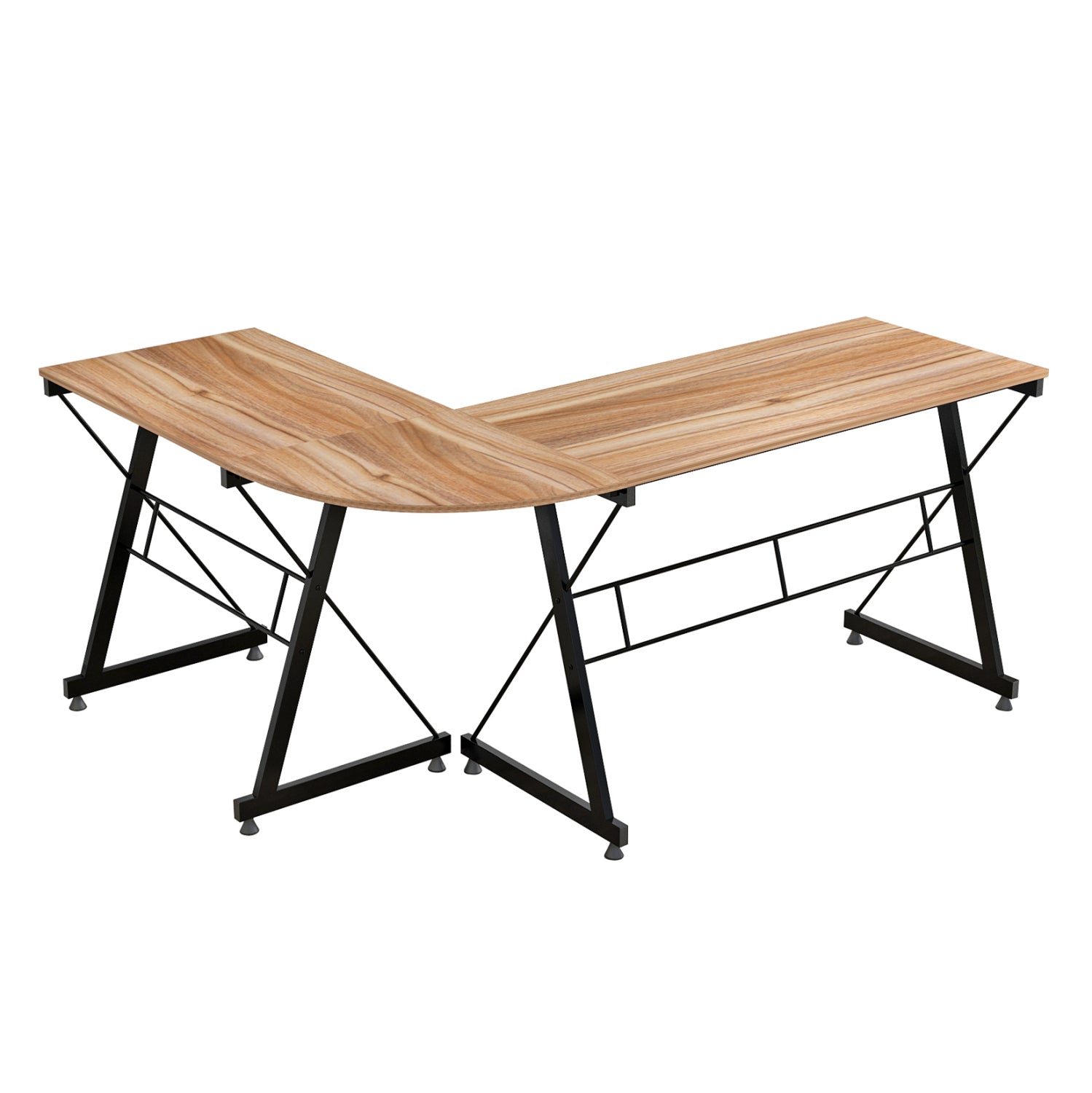 ΓΩΝΙΑΚΟ ΓΡΑΦΕΙΟ WALNUT ΕΠΙΦΑΝΕΙΑ ΜΕ ΜΕΤΑΛΛΙΚΟ ΣΚΕΛΕΤΟ HM2127.02 158Χ120Χ74εκ. - Pakobazaar