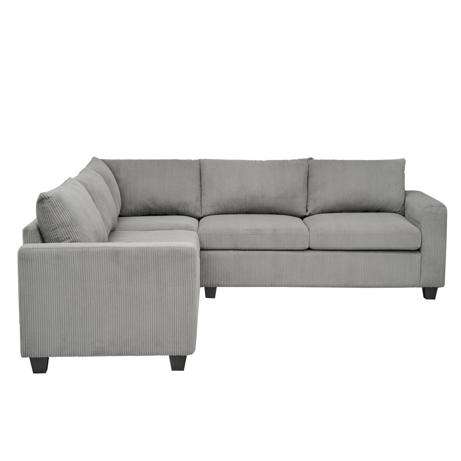 ΓΩΝΙΑΚΟΣ ΚΑΝΑΠΕΣ CALDER HM3286.01 ΓΚΡΙ ΥΦΑΣΜΑ 254x254x90x91Υεκ. - Pakobazaar