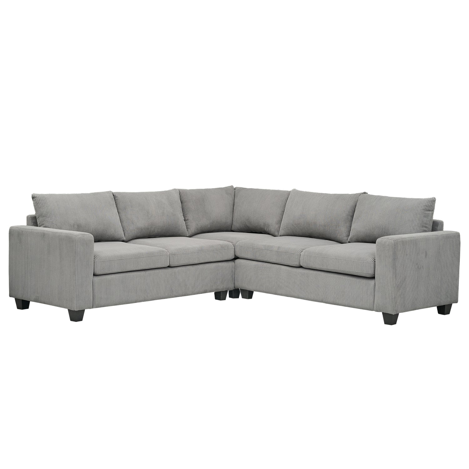 ΓΩΝΙΑΚΟΣ ΚΑΝΑΠΕΣ CALDER HM3286.01 ΓΚΡΙ ΥΦΑΣΜΑ 254x254x90x91Υεκ. - Pakobazaar