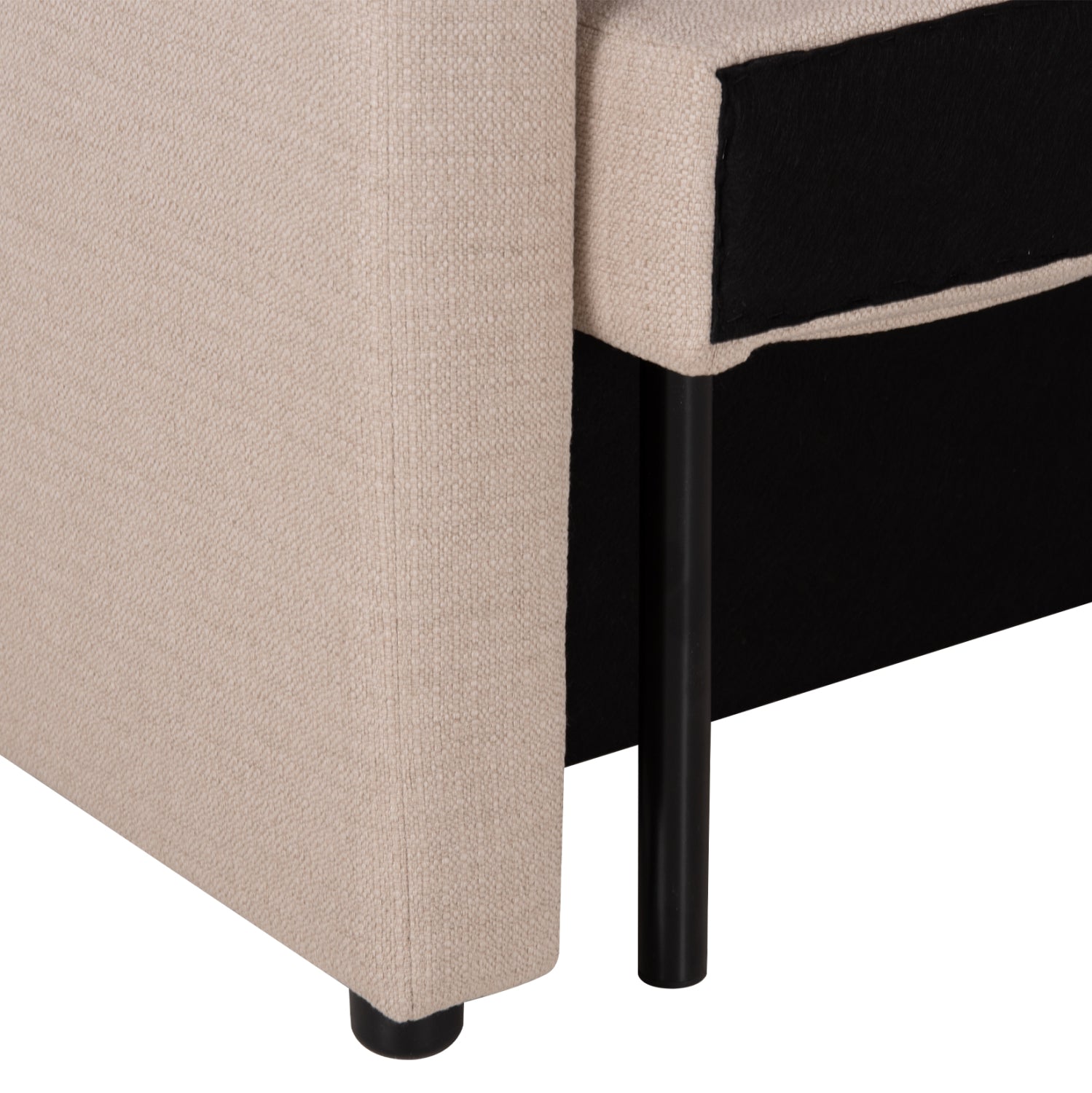 ΓΩΝΙΑΚΟΣ ΚΑΝΑΠΕΣ ΚΡΕΒΑΤΙ ΑΝΑΣΤΡΕΨΙΜΟΣ FREDI HM3312.03 ΜΠΕΖ ΥΦΑΣΜΑ 220x167x85Υεκ - Pakobazaar