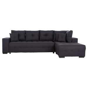 ΓΩΝΙΑΚΟΣ ΚΑΝΑΠΕΣ-ΚΡΕΒΑΤΙ ΜΕ ΑΠΟΘ.ΧΩΡΟ TRENDSTON HM3302.01R ΓΚΡΙ ΥΦΑΣΜΑ 298x177x95Υεκ - Pakobazaar