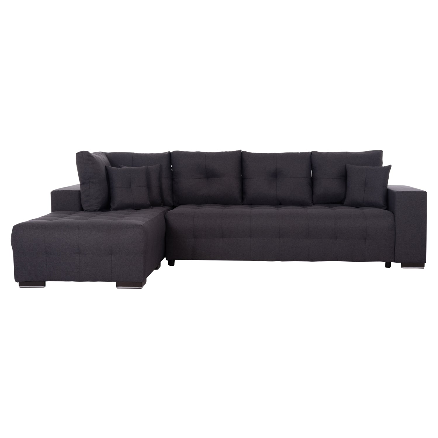 ΓΩΝΙΑΚΟΣ ΚΑΝΑΠΕΣ-ΚΡΕΒΑΤΙ ΜΕ ΑΠΟΘ.ΧΩΡΟ TRENDSTON HM3302.01L ΓΚΡΙ ΥΦΑΣΜΑ 298x177x95Υεκ - Pakobazaar