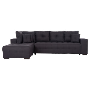 ΓΩΝΙΑΚΟΣ ΚΑΝΑΠΕΣ-ΚΡΕΒΑΤΙ ΜΕ ΑΠΟΘ.ΧΩΡΟ TRENDSTON HM3302.01L ΓΚΡΙ ΥΦΑΣΜΑ 298x177x95Υεκ - Pakobazaar