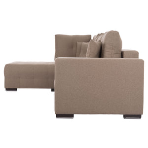 ΓΩΝΙΑΚΟΣ ΚΑΝΑΠΕΣ-ΚΡΕΒΑΤΙ ΜΕ ΑΠΟΘ.ΧΩΡΟ TRENDSTON HM3302.03L ΜΠΕΖ ΥΦΑΣΜΑ 298x177x95Υεκ - Pakobazaar