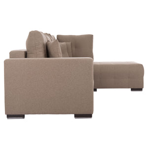 ΓΩΝΙΑΚΟΣ ΚΑΝΑΠΕΣ-ΚΡΕΒΑΤΙ ΜΕ ΑΠΟΘ.ΧΩΡΟ TRENDSTON HM3302.03R ΜΠΕΖ ΥΦΑΣΜΑ 298x177x95Υεκ - Pakobazaar