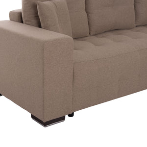 ΓΩΝΙΑΚΟΣ ΚΑΝΑΠΕΣ-ΚΡΕΒΑΤΙ ΜΕ ΑΠΟΘ.ΧΩΡΟ TRENDSTON HM3302.03R ΜΠΕΖ ΥΦΑΣΜΑ 298x177x95Υεκ - Pakobazaar