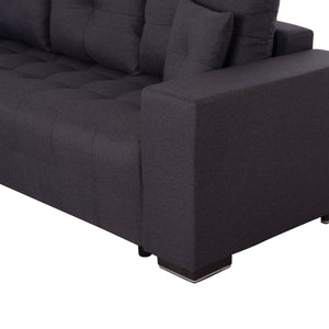 ΓΩΝΙΑΚΟΣ ΚΑΝΑΠΕΣ-ΚΡΕΒΑΤΙ ΜΕ ΑΠΟΘ.ΧΩΡΟ TRENDSTON HM3302.01L ΓΚΡΙ ΥΦΑΣΜΑ 298x177x95Υεκ - Pakobazaar