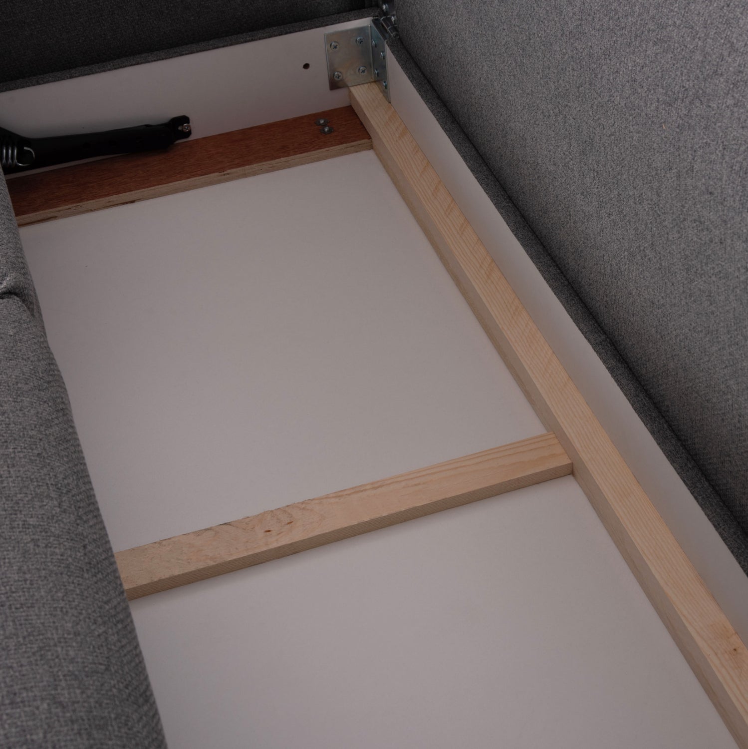 ΓΩΝΙΑΚΟΣ ΚΑΝΑΠΕΣ-ΚΡΕΒΑΤΙ ΜΕ ΑΠΟΘ.ΧΩΡΟ SAFFIRA HM3303.01L ΓΚΡΙ ΥΦΑΣΜΑ 270x195x100Υεκ. - Pakobazaar