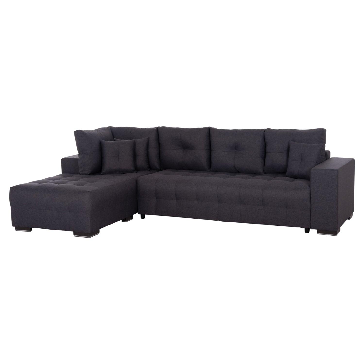 ΓΩΝΙΑΚΟΣ ΚΑΝΑΠΕΣ-ΚΡΕΒΑΤΙ ΜΕ ΑΠΟΘ.ΧΩΡΟ TRENDSTON HM3302.01L ΓΚΡΙ ΥΦΑΣΜΑ 298x177x95Υεκ - Pakobazaar