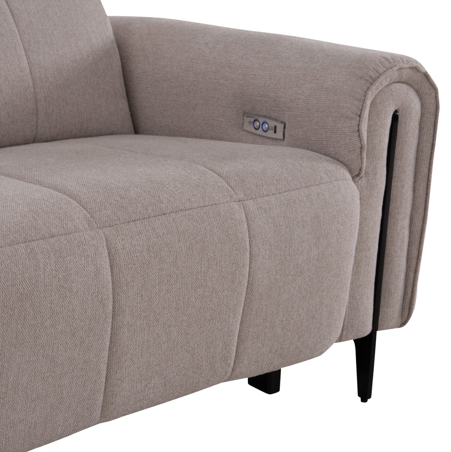 ΓΩΝΙΑΚΟΣ ΚΑΝΑΠΕΣ ΜΕ RECLINE ORACLE HM3290.02 ΜΠΕΖ ΥΦΑΣΜΑ 260x260x90(κάθισμα)x94Υεκ. - Pakobazaar