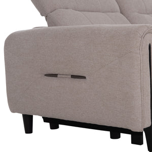 ΓΩΝΙΑΚΟΣ ΚΑΝΑΠΕΣ ΜΕ RECLINE ORACLE HM3290.02 ΜΠΕΖ ΥΦΑΣΜΑ 260x260x90(κάθισμα)x94Υεκ. - Pakobazaar