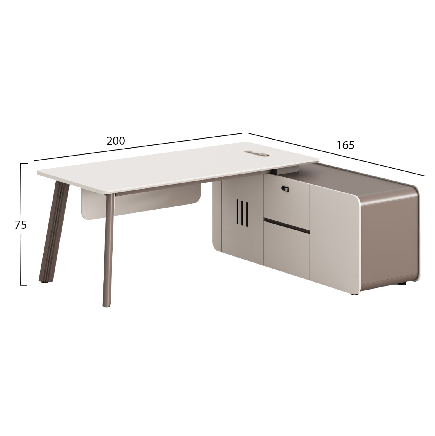 ΓΡΑΦΕΙΟ ΔΕΞΙΑ ΓΩΝΙΑ NEWLINE HM18271R ΜΕΛΑΜΙΝΗ ΕΚΡΟΥ-ΑΝΟΙΧΤΟ ΚΑΦΕ 200x165x75Υεκ - Pakobazaar