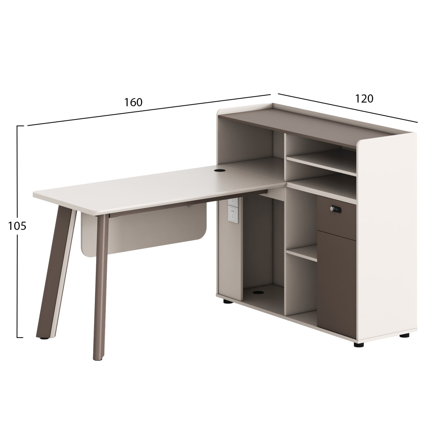 ΓΡΑΦΕΙΟ ΔΕΞΙΑ ΓΩΝΙΑ NEWLINE HM18275R ΜΕΛΑΜΙΝΗ ΕΚΡΟΥ--ΠΟΔΙΑ ΑΛΟΥΜΙΝΙΟΥ 160x120x105Υεκ - Pakobazaar