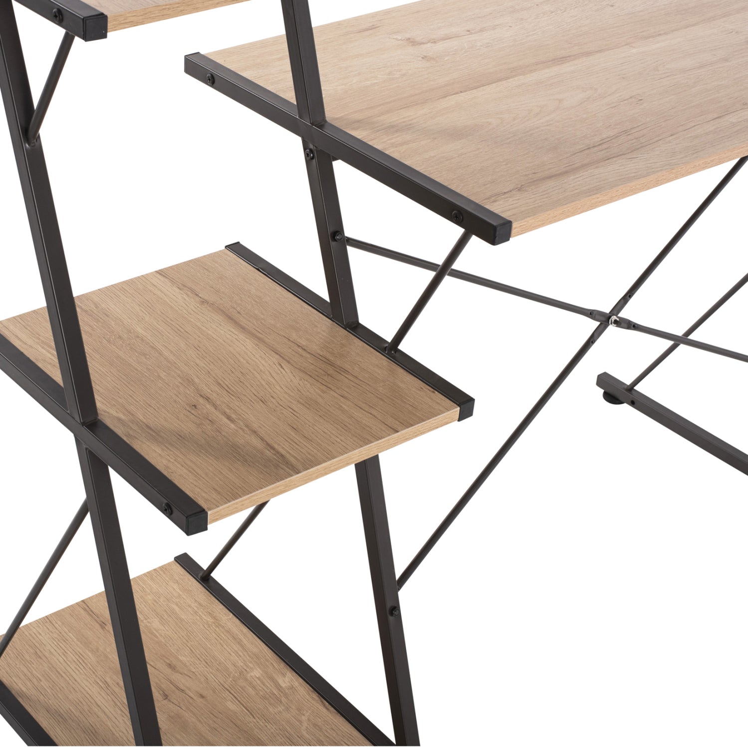 ΓΡΑΦΕΙΟ NOREX HM9317 ΜΕΤΑΛΛΙΚΟ ΜΑΥΡΟ ΜΕ MDF ΕΠΙΦΑΝΕΙΑ ΣΕ ΟΑΚ 116X48X89,5Υεκ. - Pakobazaar