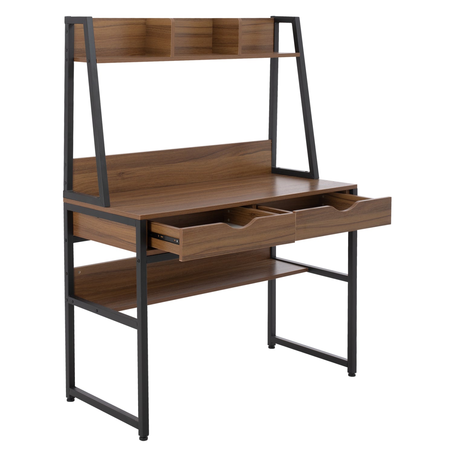 ΓΡΑΦΕΙΟ ΜΕ ΒΙΒΛΙΟΘΗΚΗ TANAYA HM2390.12 ΜΕΛΑΜΙΝΗ ΚΑΡΥΔΙ-ΜΑΥΡΟΣ ΜΕΤΑΛΛ.ΣΚΕΛΕΤΟΣ 100x48x139Y - Pakobazaar