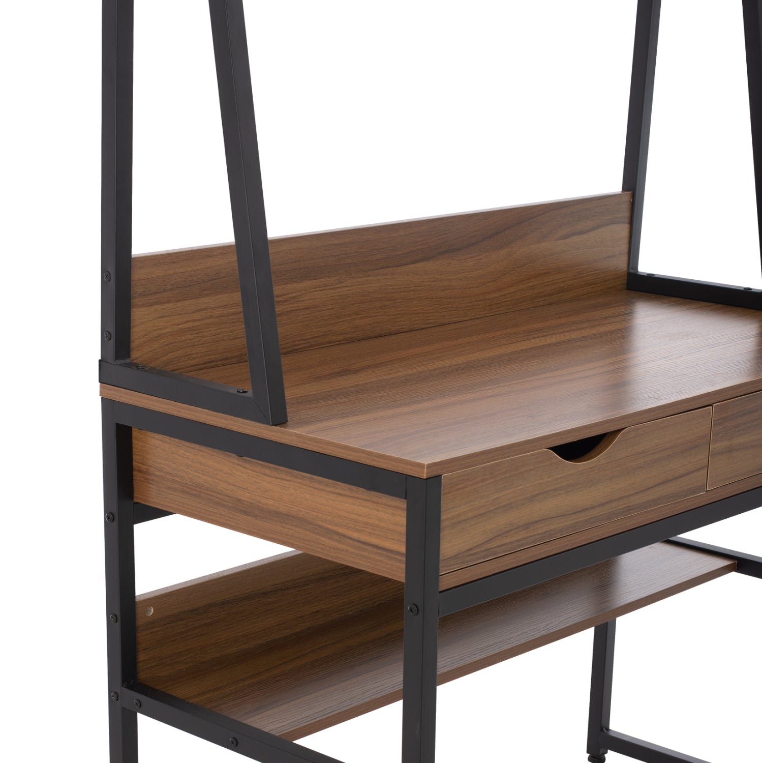 ΓΡΑΦΕΙΟ ΜΕ ΒΙΒΛΙΟΘΗΚΗ TANAYA HM2390.12 ΜΕΛΑΜΙΝΗ ΚΑΡΥΔΙ-ΜΑΥΡΟΣ ΜΕΤΑΛΛ.ΣΚΕΛΕΤΟΣ 100x48x139Y - Pakobazaar