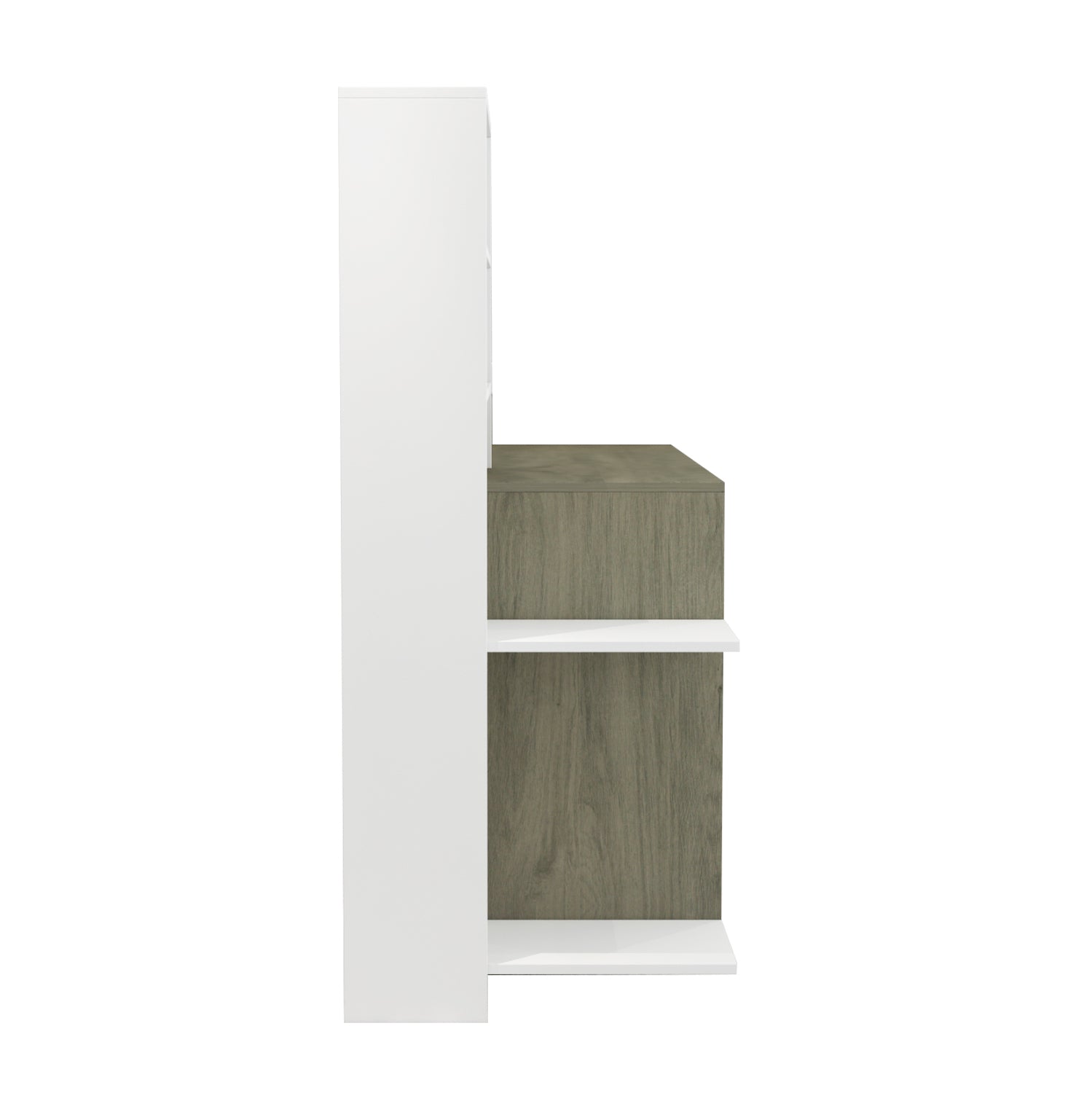 ΓΡΑΦΕΙΟ ΜΕ ΒΙΒΛΙΟΘΗΚΗ ROCHELL ΜΕΛΑΜΙΝΗ OLIVE GREY ΛΕΥΚΟ 146,3x55x128,8Υεκ.HM8886.11 - Pakobazaar