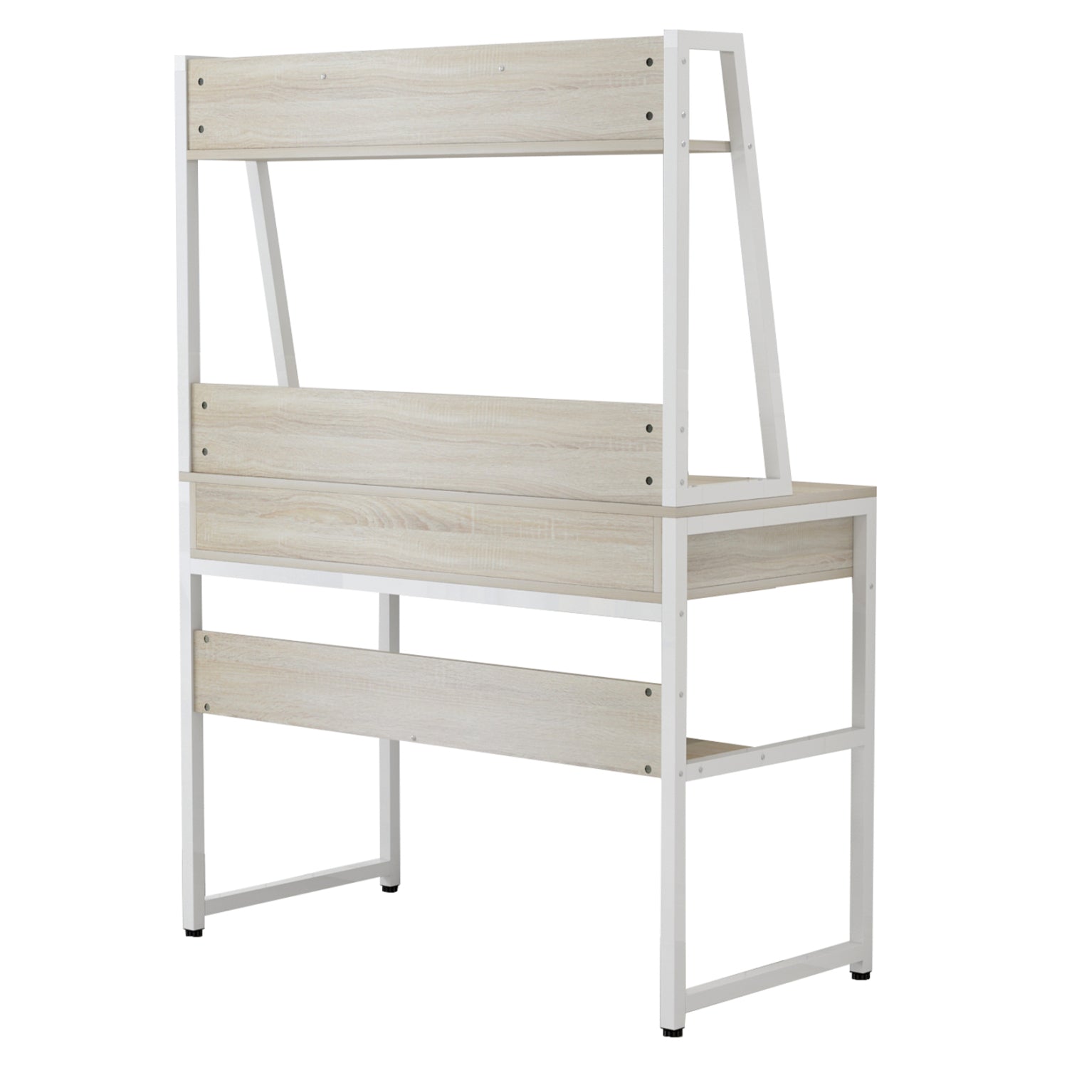 ΓΡΑΦΕΙΟ ΜΕ ΒΙΒΛΙΟΘΗΚΗ TANAYA HM2390.13 ΜΕΛΑΜΙΝΗ SONAMA-ΛΕΥΚΟΣ ΜΕΤΑΛΛO 100x48x139Y - Pakobazaar