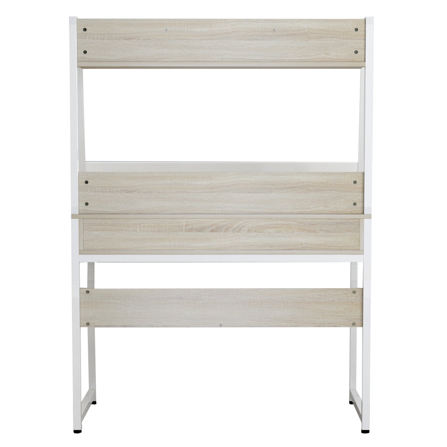 ΓΡΑΦΕΙΟ ΜΕ ΒΙΒΛΙΟΘΗΚΗ TANAYA HM2390.13 ΜΕΛΑΜΙΝΗ SONAMA-ΛΕΥΚΟΣ ΜΕΤΑΛΛO 100x48x139Y - Pakobazaar