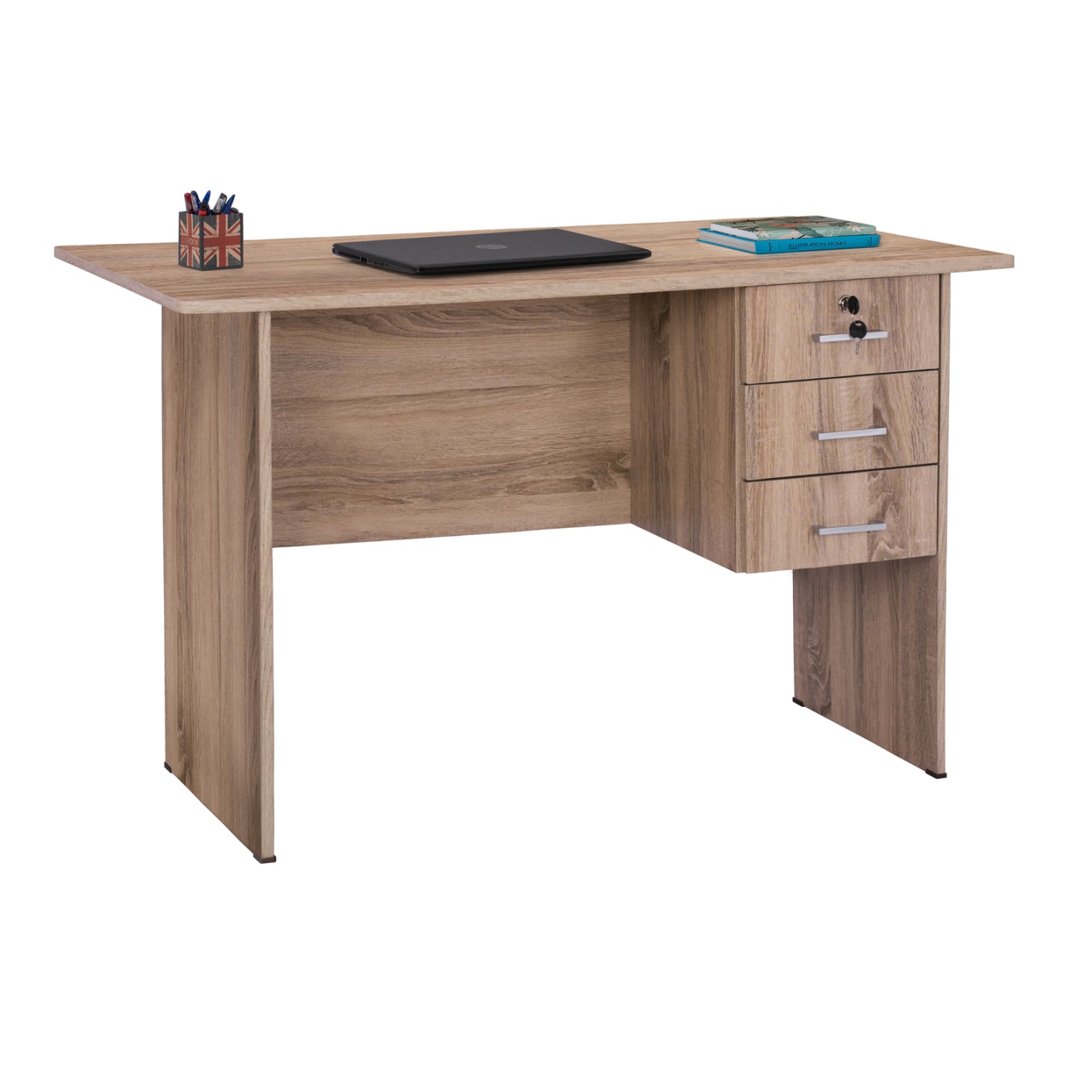 ΓΡΑΦΕΙΟ ΜΕΛΑΜΙΝΗΣ HAYDEN 120x60x75Υεκ. ΜΕ 3 ΣΥΡΤΑΡΙΑ ΣΕ ΧΡΩΜΑ SONAMA HM2268.02 - Pakobazaar