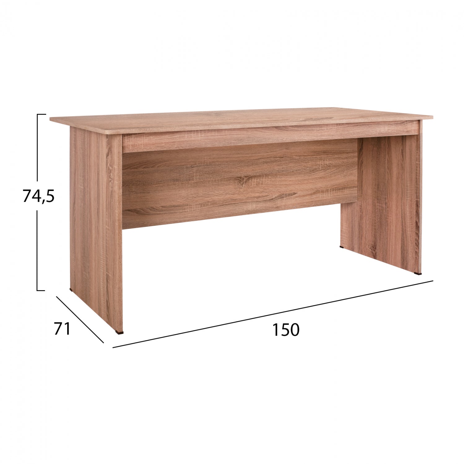 ΓΡΑΦΕΙΟ ΜΕΛΑΜΙΝΗΣ HAYDEN 150x71x74,5 HM2284.02 ΣΕ ΧΡΩΜΑ SONAMA - Pakobazaar