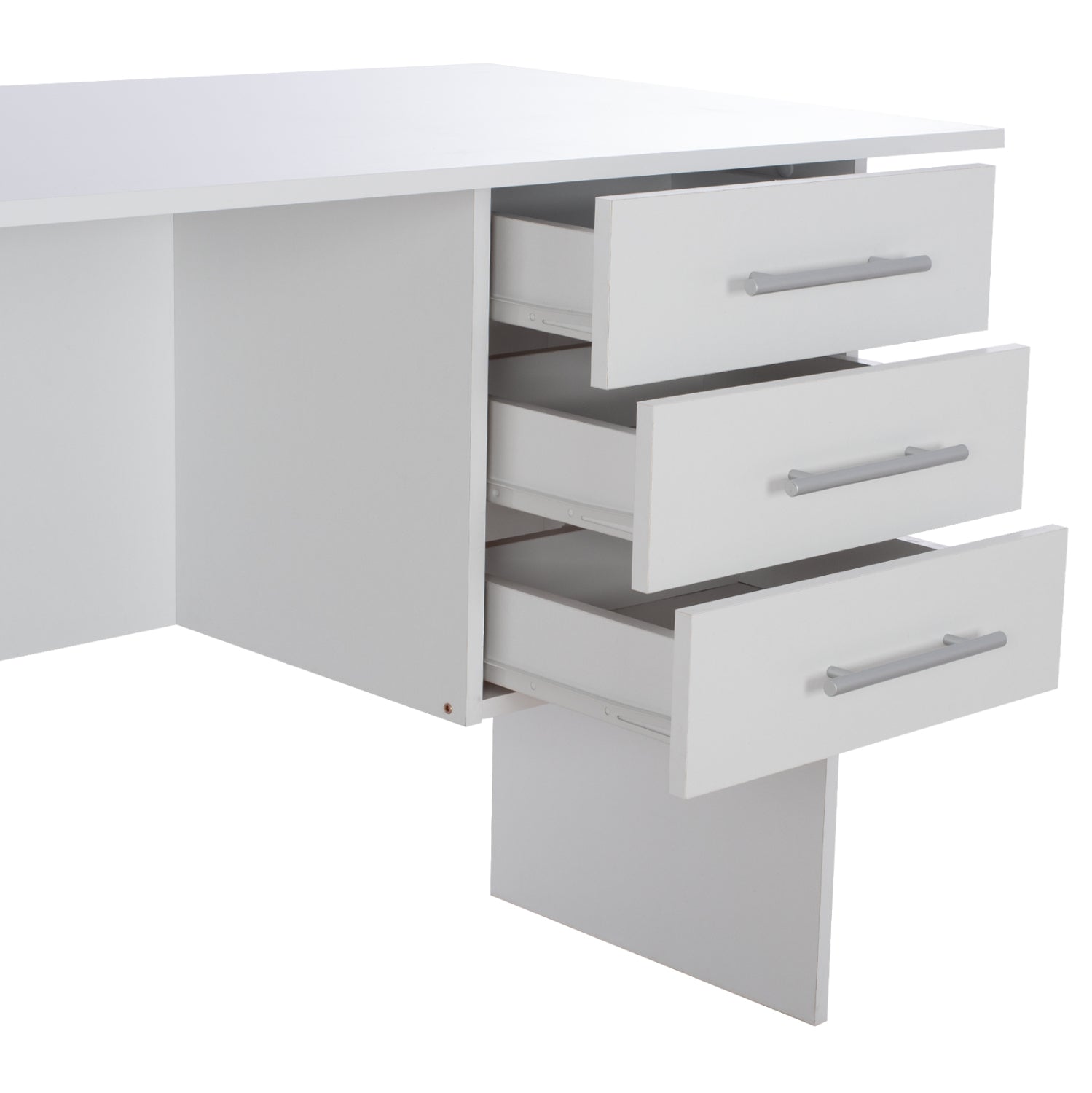 ΓΡΑΦΕΙΟ ΜΕΛΑΜΙΝΗΣ ENSLEY HM2029.05 ΜΕ 3 ΣΥΡΤΑΡΙΑ ΛΕΥΚΟ 120X60X76 εκ. - Pakobazaar