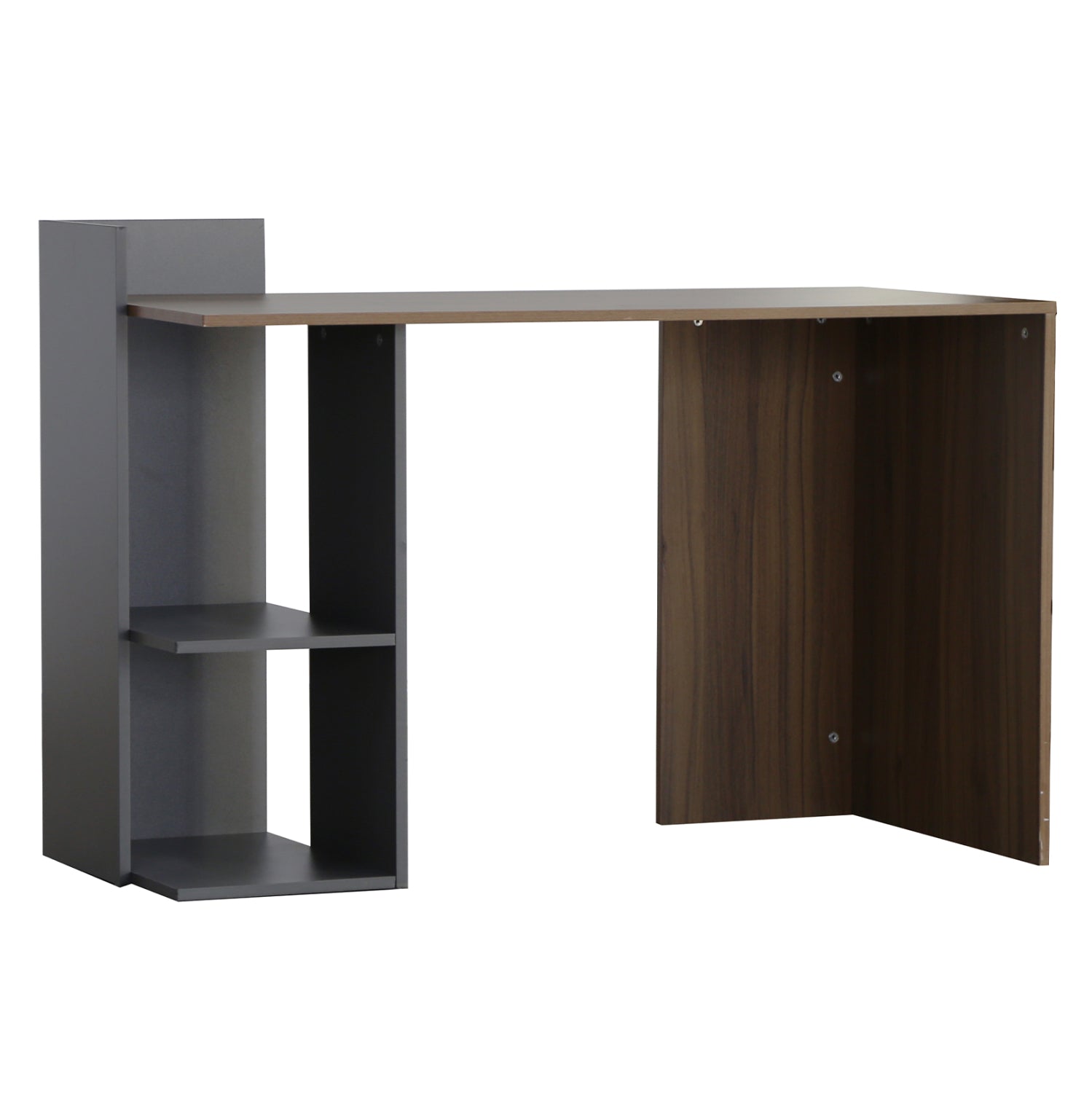 ΓΡΑΦΕΙΟ ΜΕΛΑΜΙΝΗΣ ΜΕ ΡΑΦΙΑ SYNDYA HM8994.01 ΚΑΡΥΔΙ- ΓΚΡΙ 112x55x85Y εκ. - Pakobazaar