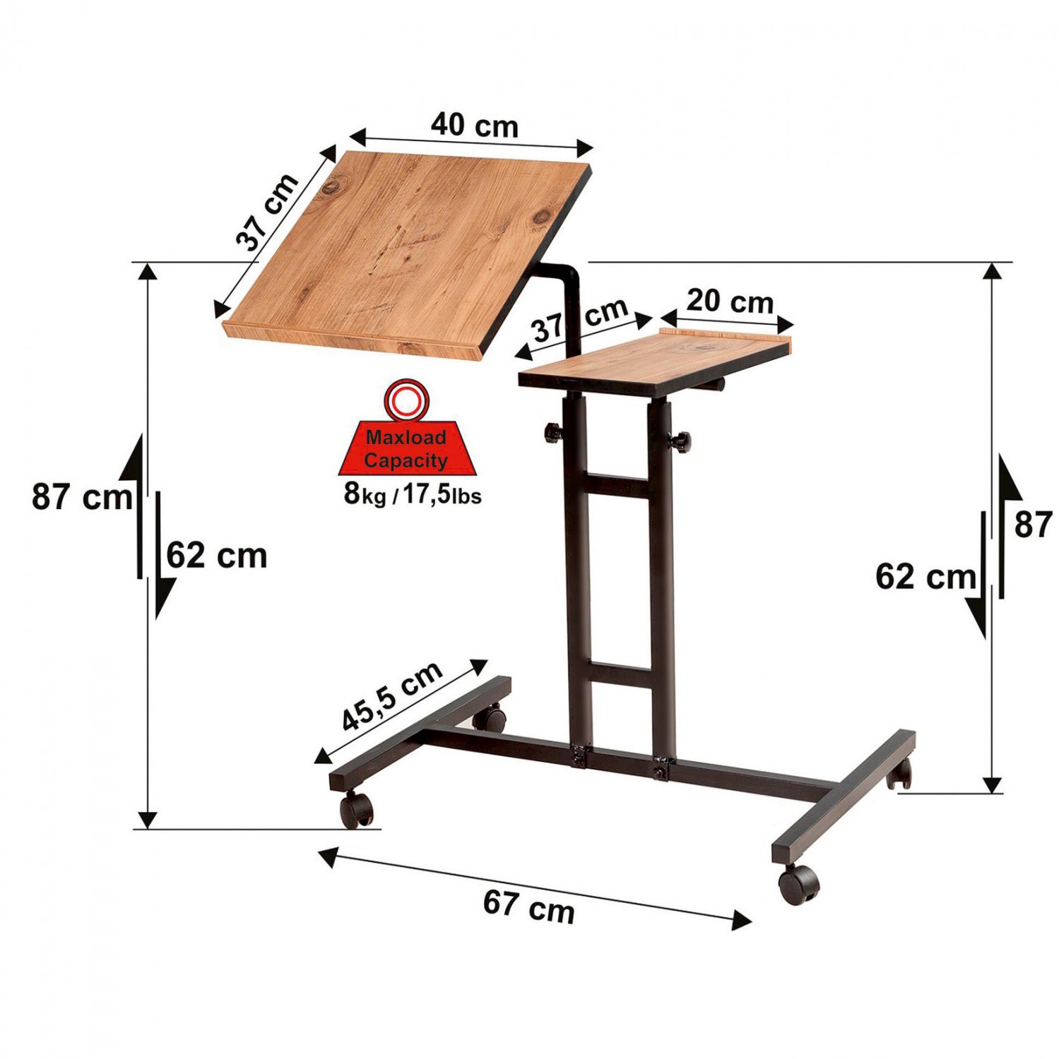 ΓΡΑΦΕΙΟ ΡΥΘΜΙΖΟΜΕΝΟ ΓΙΑ LAPTOP HM8977.01 67x45,4x62-87 εκ. - Pakobazaar