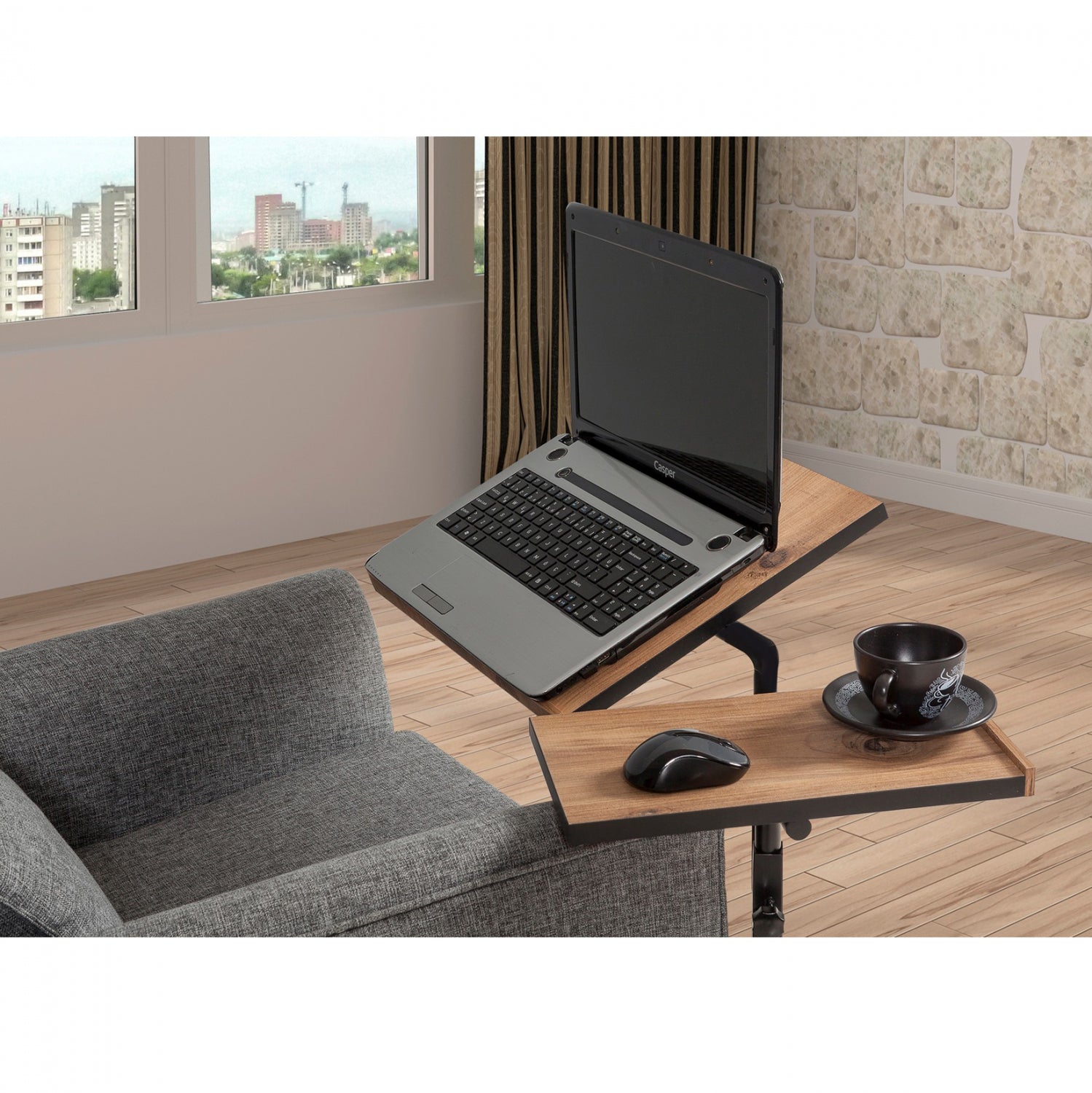 ΓΡΑΦΕΙΟ ΡΥΘΜΙΖΟΜΕΝΟ ΓΙΑ LAPTOP HM8977.01 67x45,4x62-87 εκ. - Pakobazaar