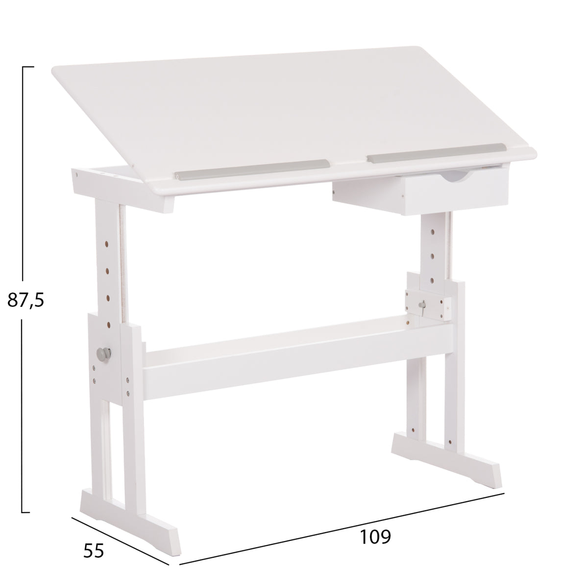 ΓΡΑΦΕΙΟ/ΣΧΕΔΙΑΣΤΗΡΙΟ ASCENT HM18289 MDF ΣΕ ΛΕΥΚΟ 109x55x87,5Υεκ - Pakobazaar