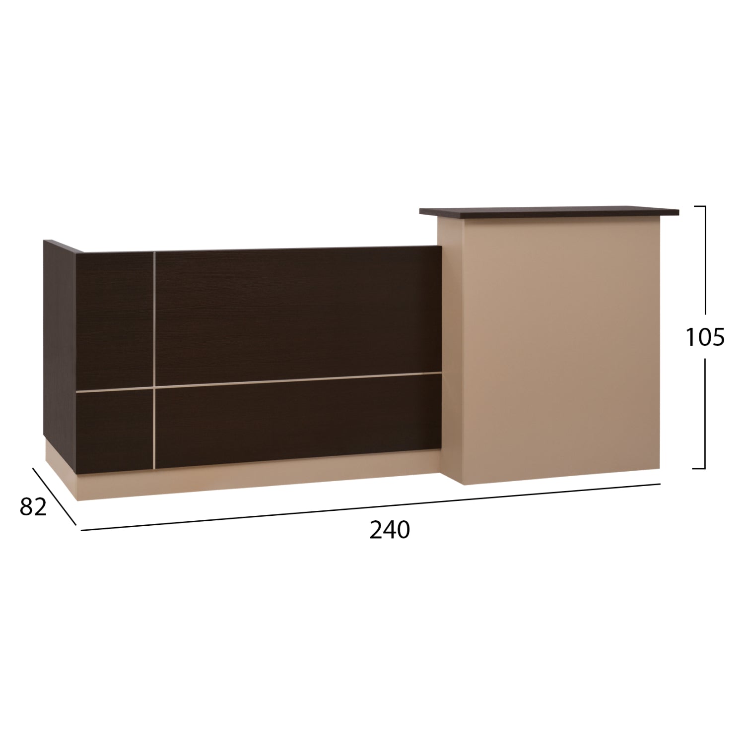 ΓΡΑΦΕΙΟ ΥΠΟΔΟΧΗΣ DALTON HM2068.01 ΜΕΛΑΜΙΝΗ ΣΕ WENGE-ΜΠΕΖ 240x80x106Υεκ. - Pakobazaar
