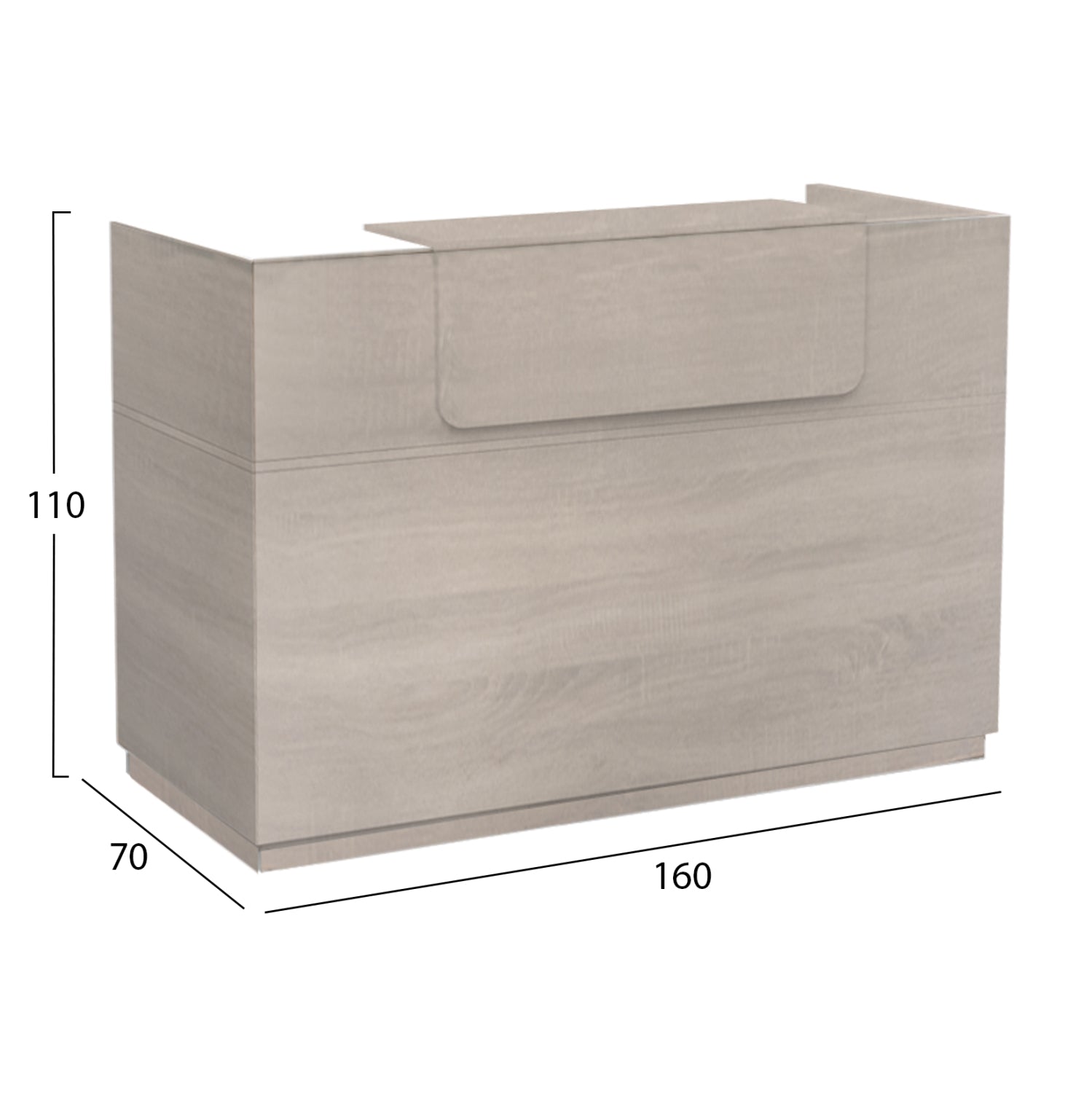 ΓΡΑΦΕΙΟ ΥΠΟΔΟΧΗΣ (RECEPTION) BARRY HM2153.01 ΜΕΛΑΜΙΝΗ ΣΕ SONAMA 160x70x110Υεκ. - Pakobazaar