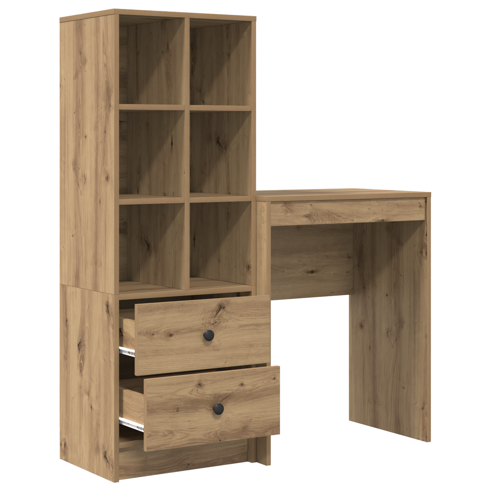 Γραφείο με συρτάρι με ράφι με αποθήκευση 2 pcs Artisan Oak - Pakobazaar