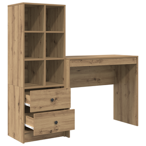Γραφείο με συρτάρι με ράφι με αποθήκευση 2 pcs Artisan Oak - Pakobazaar