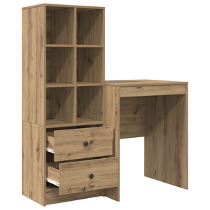 Γραφείο με συρτάρι με ράφι με αποθήκευση 2 pcs Artisan Oak - Pakobazaar