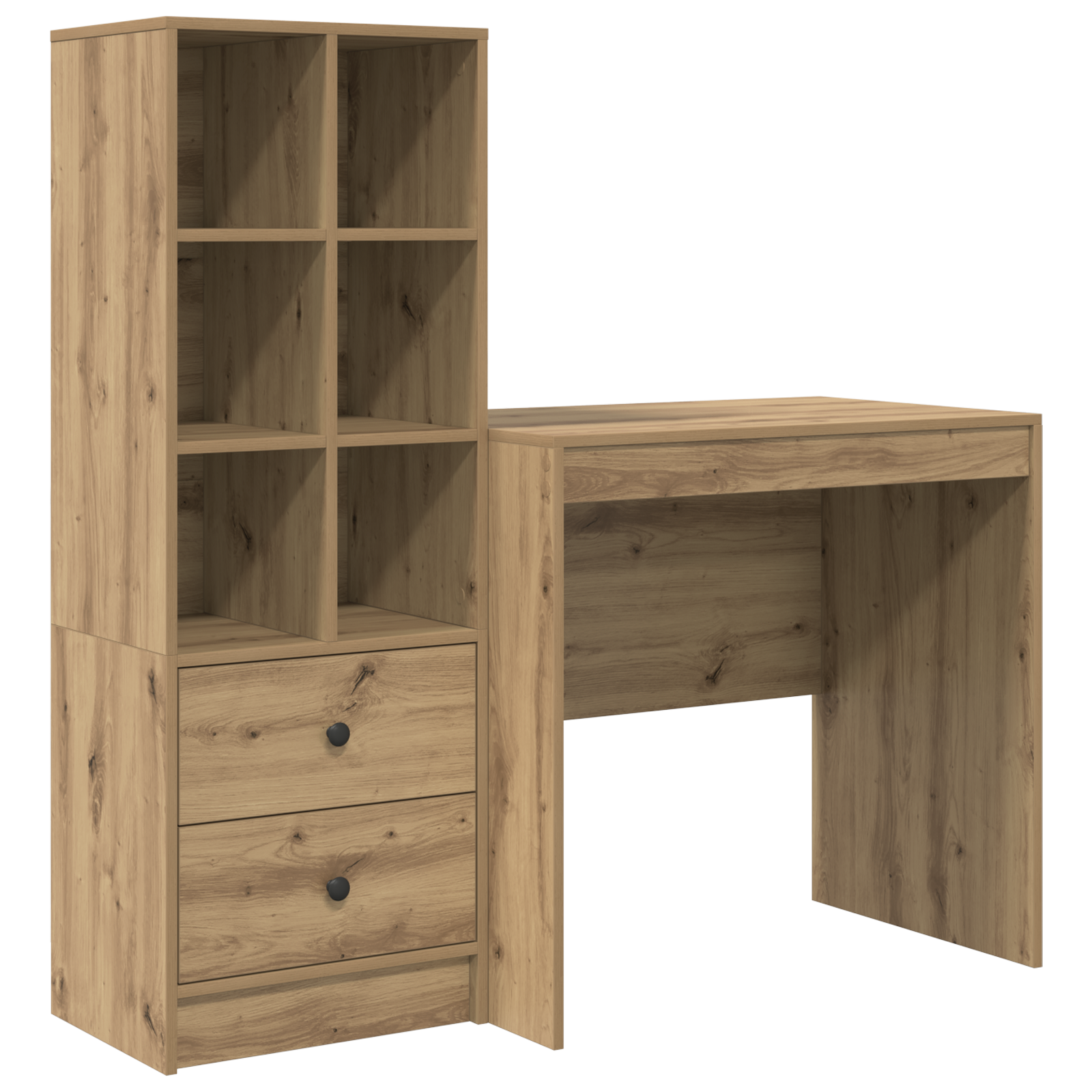 Γραφείο με συρτάρι με ράφι με αποθήκευση 2 pcs Artisan Oak - Pakobazaar