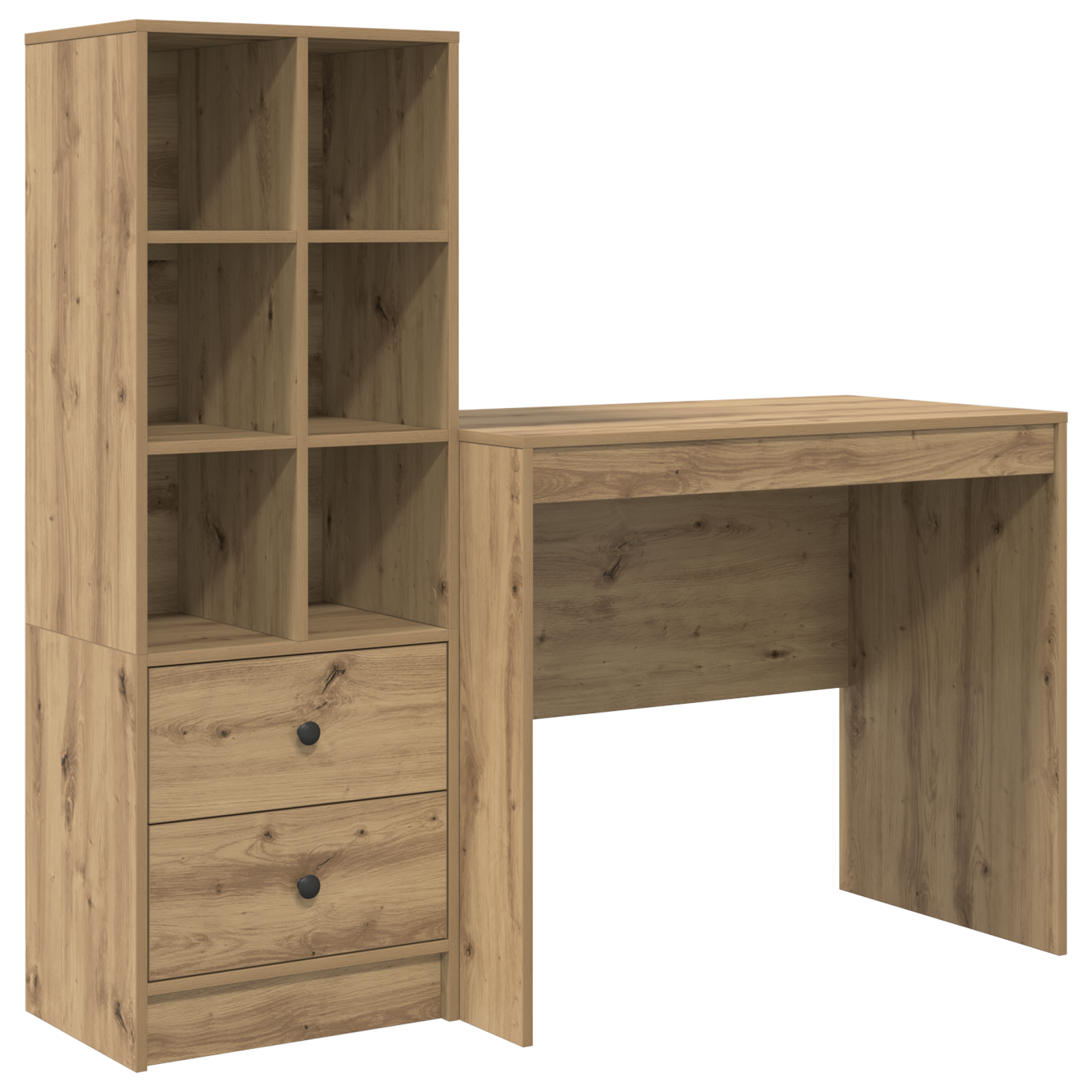 Γραφείο με συρτάρι με ράφι με αποθήκευση 2 pcs Artisan Oak - Pakobazaar