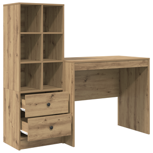 Γραφείο με συρτάρι με ράφι με αποθήκευση 2 pcs Artisan Oak - Pakobazaar