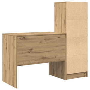 Γραφείο με συρτάρι με ράφι με αποθήκευση 2 pcs Artisan Oak - Pakobazaar
