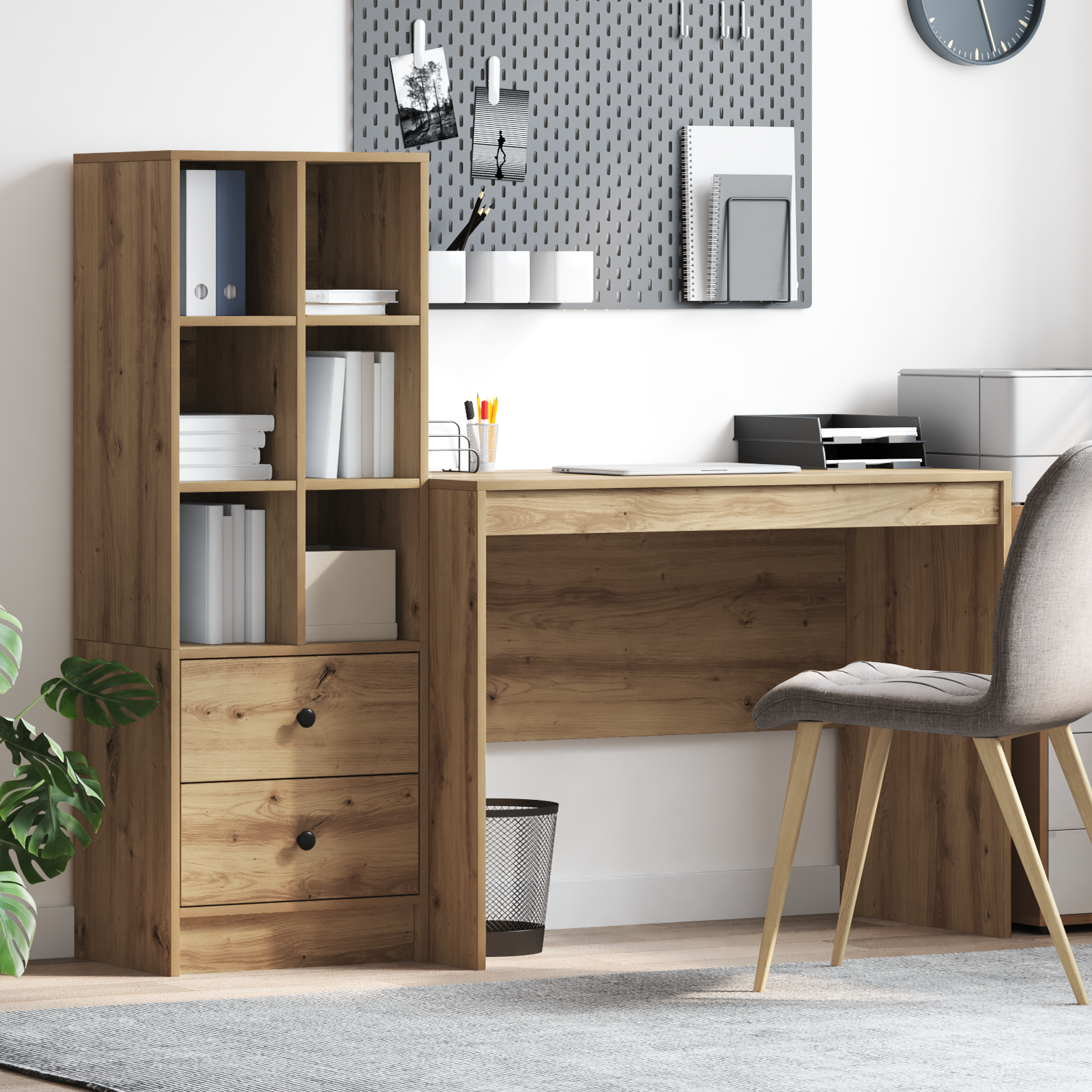 Γραφείο με συρτάρι 2 pcs Artisan Oak - Pakobazaar