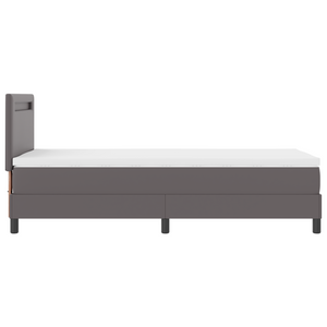 Κρεβάτι με ελατήρια με κεφαλάρι Γκρι 90 x 190 cm Τεχνητό δέρμα