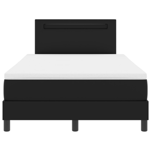 Κρεβάτι με ελατήρια Μαύρο 120 x 190 cm Τεχνητό δέρμα