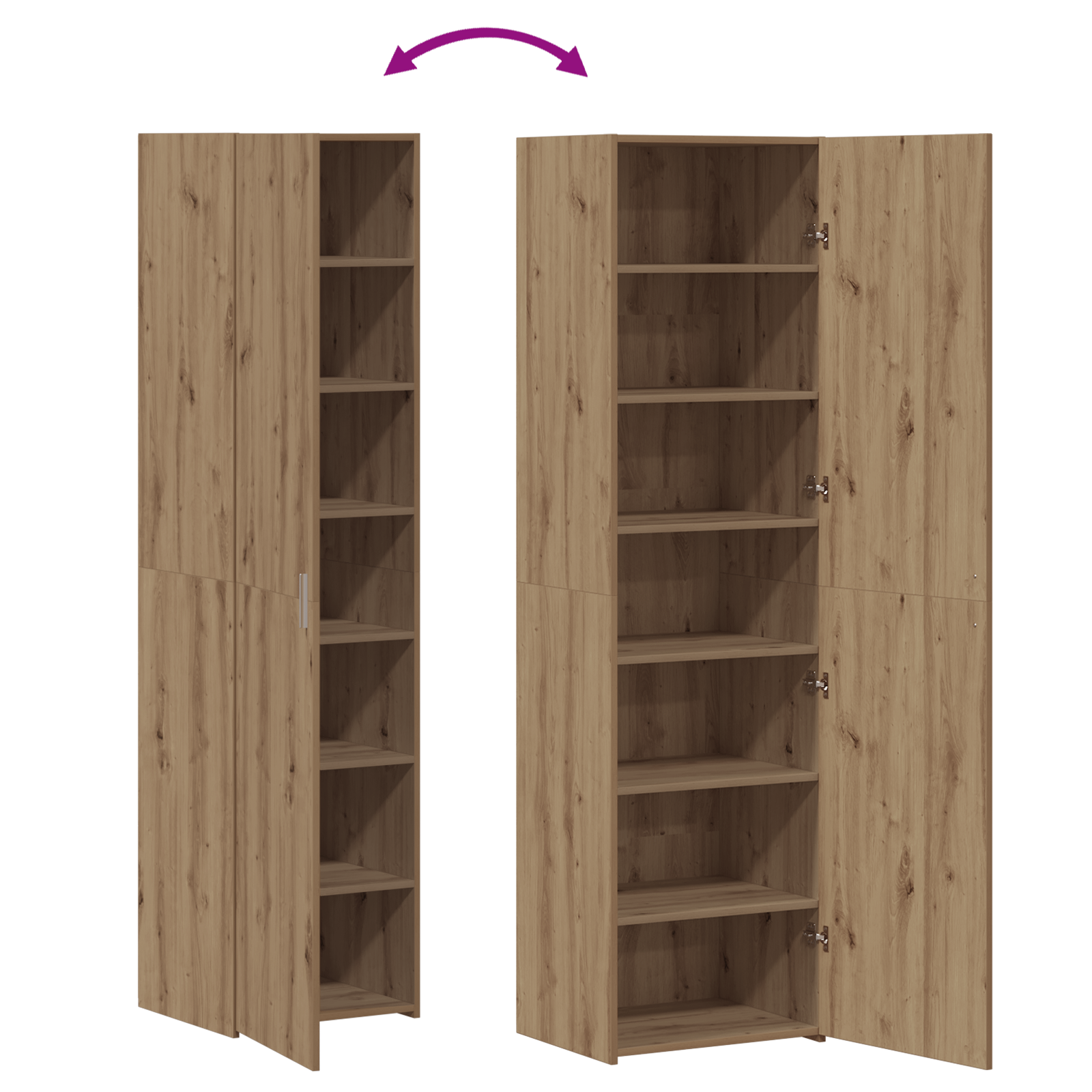Highboard 2 pcs Artisan Oak 50 x 42,5 x 185 εκ. - Pakobazaar
