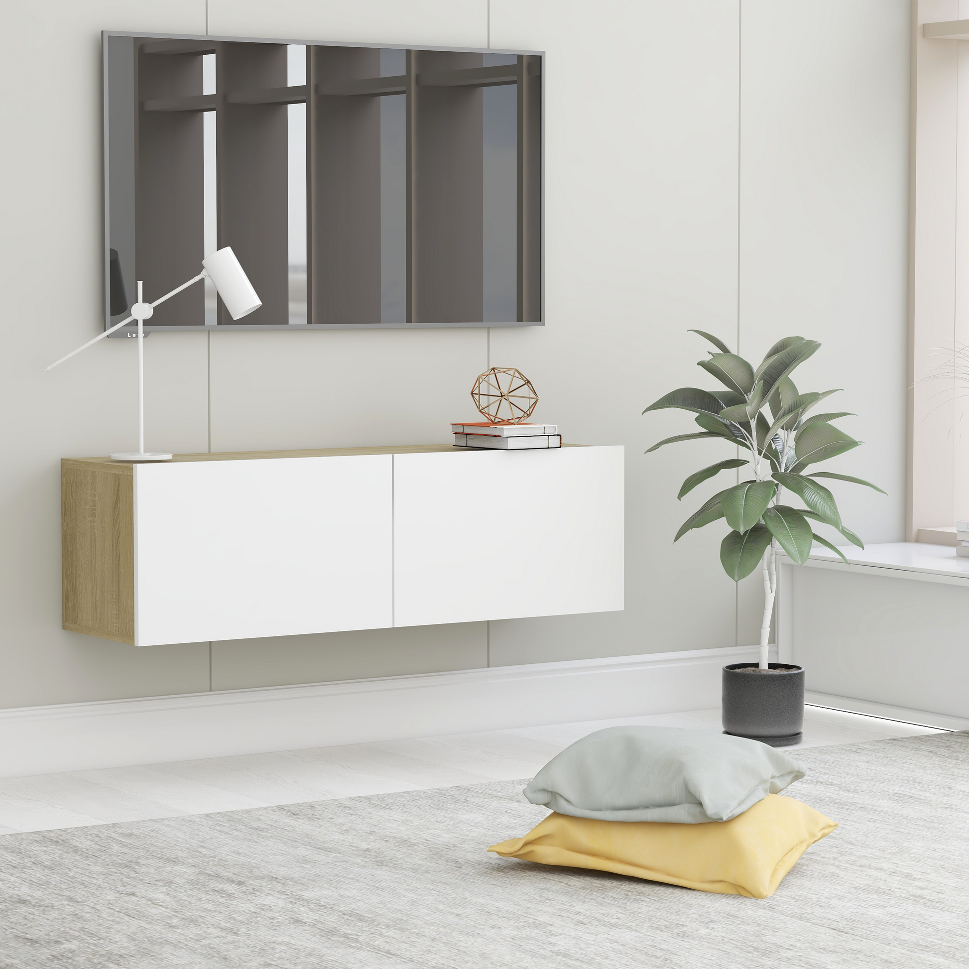 | Ντουλάπι TV | Λευκό 100 x 30 x 30 cm Επεξεργασμένο ξύλο