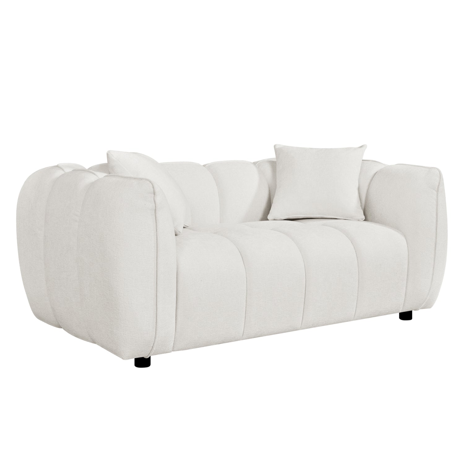 ΚΑΝΑΠΕΣ 2-ΘΕΣΙΟΣ LYKKE HM3324.02 ΕΚΡΟΥ ΥΦΑΣΜΑ 172x89x70Υεκ. - Pakobazaar